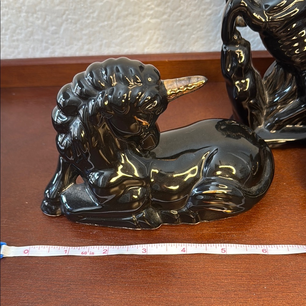 Elegant Black Unicorn Figurine Set - Picture 8 of 10